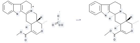 Raubasine can be prepared by (16E,19S)-17,19-epoxy-16-methoxycarbonyl-coryna-3,16-dienium; perchlorate. 